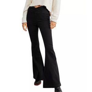 Flare leather pants